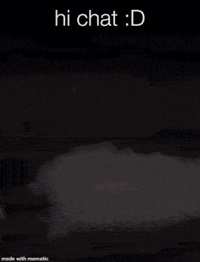 a screenshot of a car driving through the water with the words hi chat : d on the bottom
