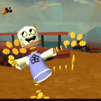 a cartoon character wearing a purple shirt with chinese writing