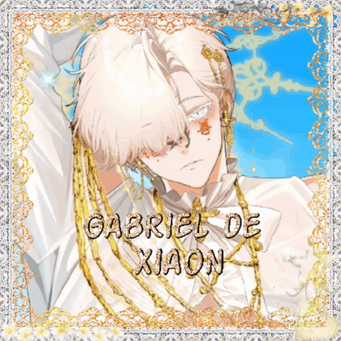 a picture of gabriel de xiaon in a gold frame