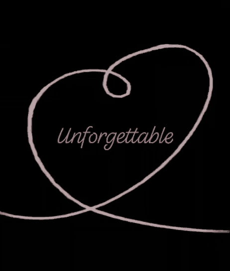 a drawing of a swirl with the words unforgettable on it