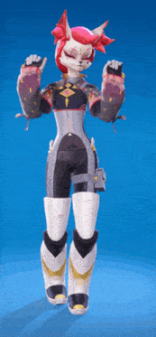 a cartoon character with red hair and white pants