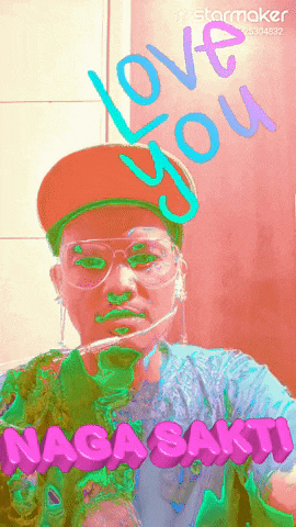 a man wearing glasses and a hat says " love you naga sakit "