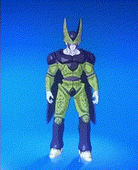 a cell from dragon ball z is flying through the air with his arms outstretched