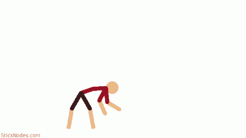 a cartoon of a person doing a handstand on a white background