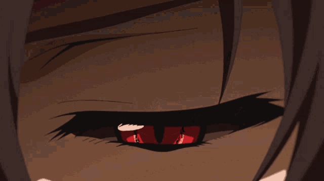 a close up of a person 's red eye