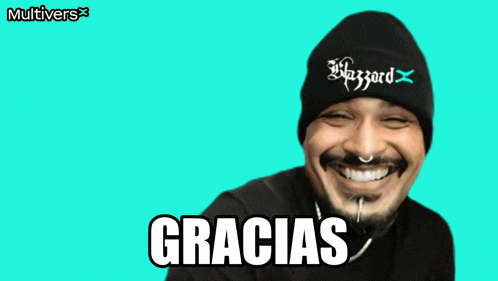 a man giving a thumbs up with the words gracias written below him