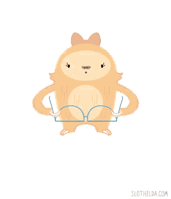 a sloth wearing glasses and a pink bow says i heart my followers