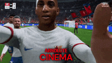 a soccer game is being played in the absolute cinema