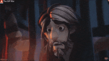 a cartoon of a man with the words the gif war on the top