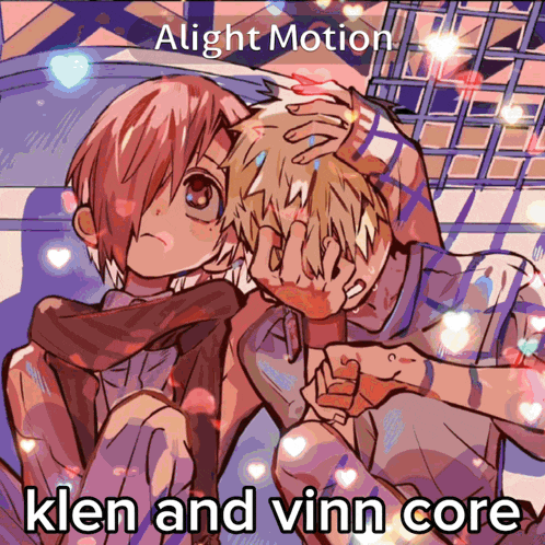 a picture of two anime characters with the caption " alight motion " on top