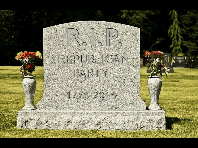 a gravestone that says r.i.p. republican party