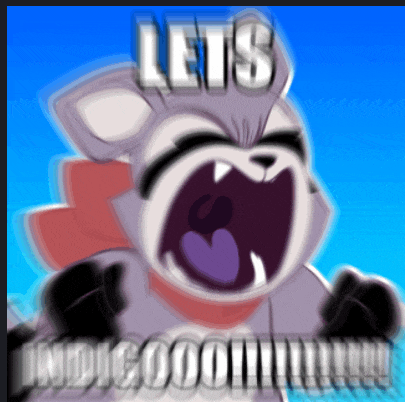 a blurred image of a cat with its mouth wide open and the words let 's indicoooo