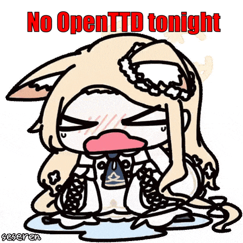 a cartoon of a girl crying with the words " no open ttd tonight " above her