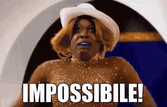 a drag queen is wearing a cowboy hat and saying impossible