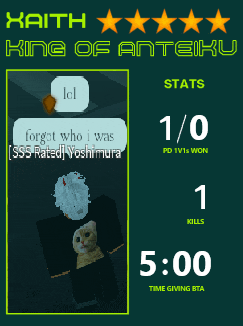 a screenshot of a video game called king of anteiku with a cat on it