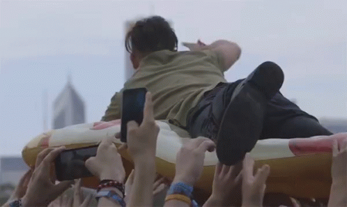 Stage Diving Crowd Surfing GIF - Stage Diving Crowd Surfing Passed On GIFs