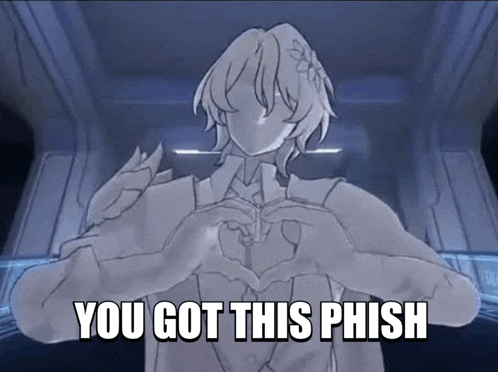 a drawing of a person making a heart shape with their hands with the words you got this phish below it