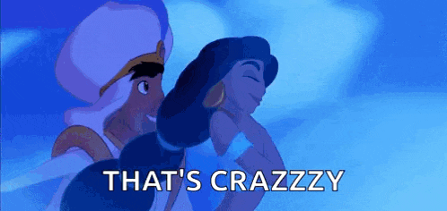 a cartoon of a man and a woman dancing with the words `` that 's crazzy '' .