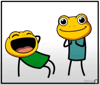 a cartoon of two frogs with turbo written on the bottom right corner