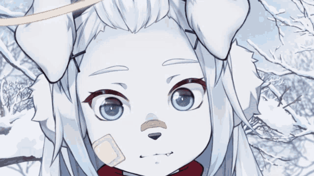 a cartoon character has a bandage on his nose