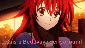 a picture of a girl with red hair and the words lyons-a bedavaya veriyorumh