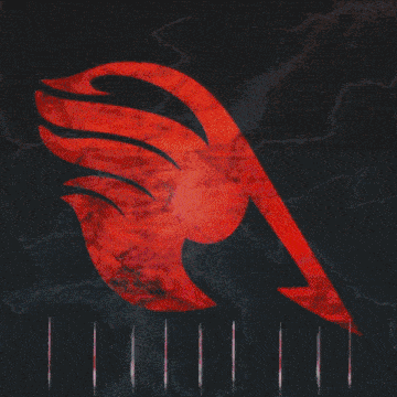 a fairy tail logo with a lightning background