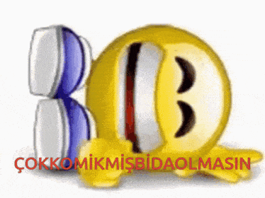 a picture of a smiley face with the words " çokkomikmisbidaolmaksin " underneath it
