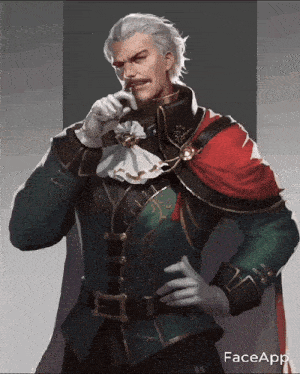 a painting of a man with a red cape and the word faceapp on the bottom right