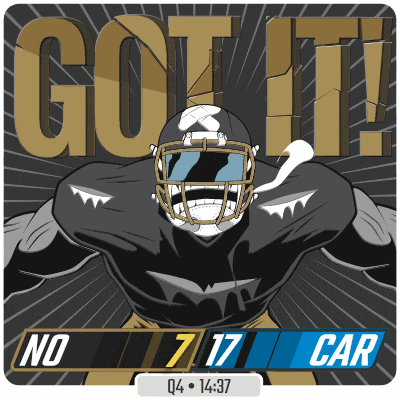 an illustration of a football player with the words " got it " above him