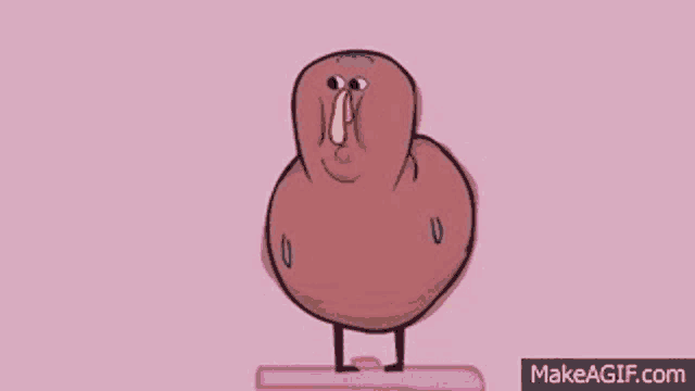 a cartoon of a turkey standing on a balance beam .