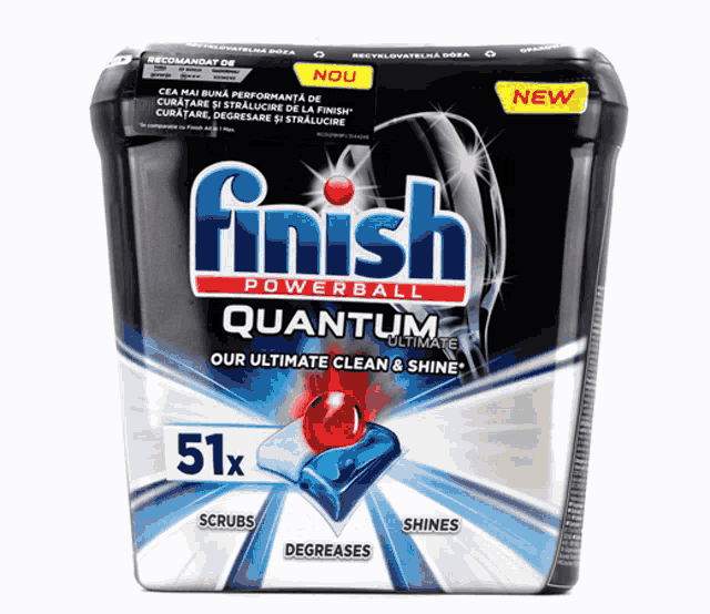 a box of finish powerball quantum our ultimate clean and shine