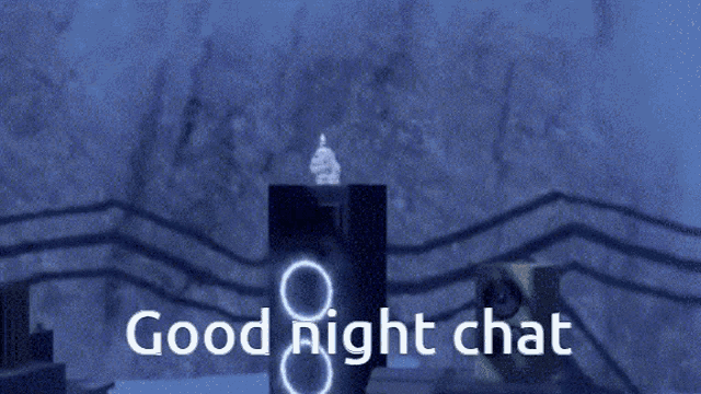 a blue background with the words good night chat