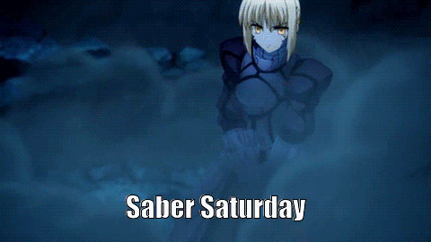 a picture of saber saturday with a red background