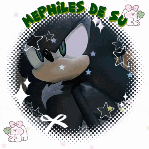 a picture of a cartoon character with the words mephiles de su on the bottom