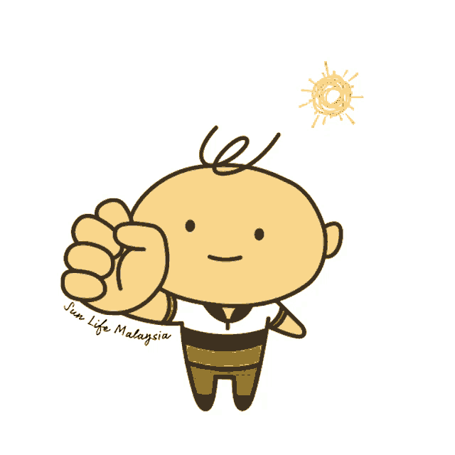a cartoon character giving a peace sign with the words " peace you " below him