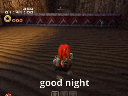 a screenshot of a video game with the words good night