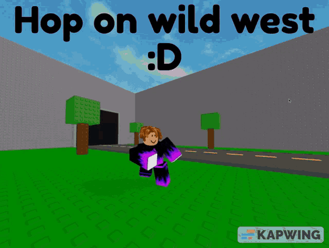 a picture of a girl in a video game says hop on wild west