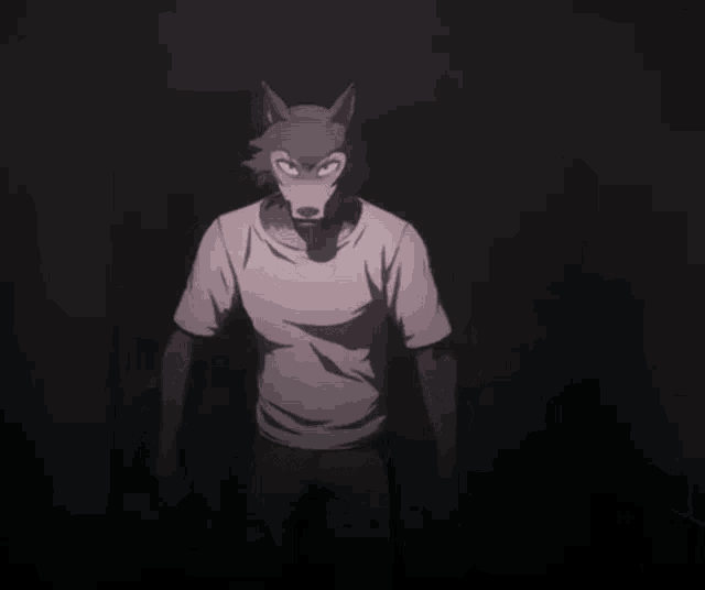 a close up of a wolf 's face with a shadow on the ground .