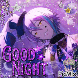 a picture of a girl with headphones and the words good night on it