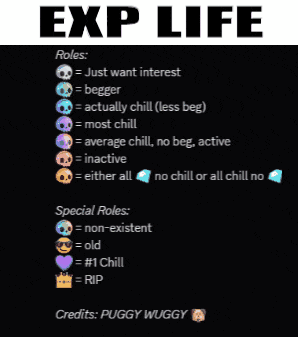 a black background with skulls and the words " exp life " at the top