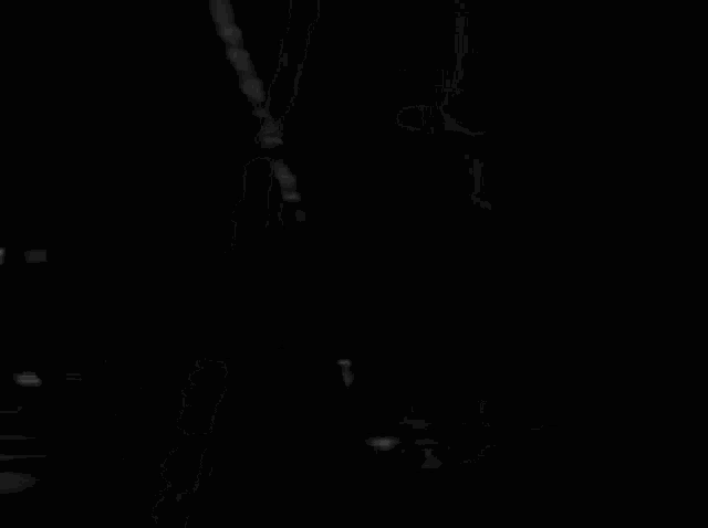 a black and white photo of a shadow of a person walking down a set of stairs .
