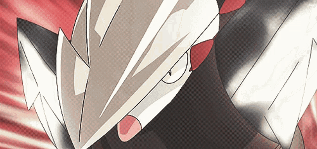 a close up of a cartoon character with a white visor