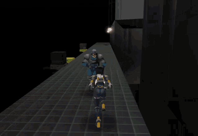 a video game character is being attacked by an alien