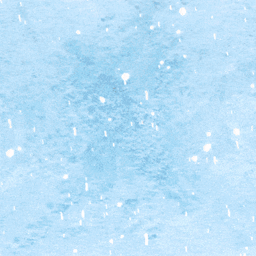 a painting of a person in the snow with snow falling