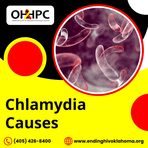 an advertisement for chlamydia causes shows a picture of the bacteria