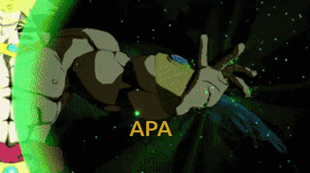the word apa that is on a cartoon