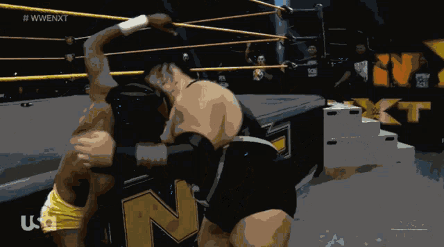 a wrestling match is being broadcasted on usa