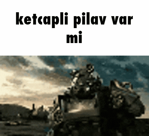 a picture of a robot with the words ketapli pilav var mi