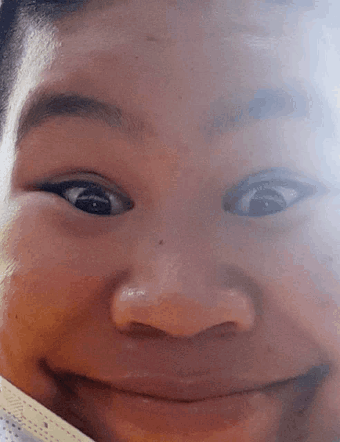 a close up of a person 's face with a mask on their face