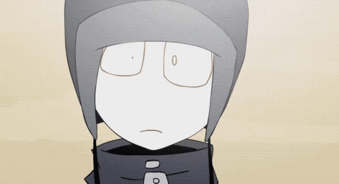 a cartoon drawing of a person wearing a hat and a scarf